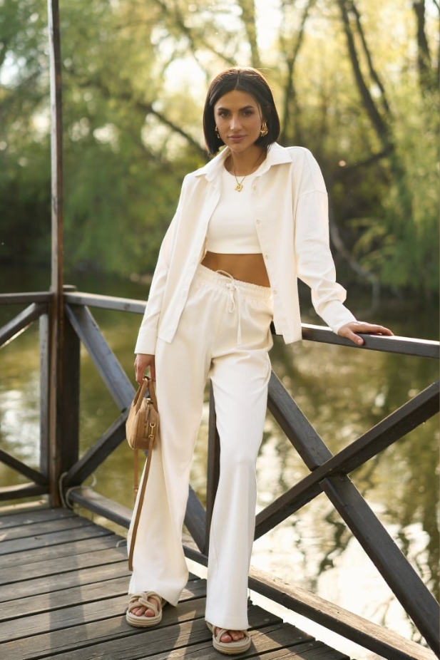 LIANA PALAZZO Linen Set ivory